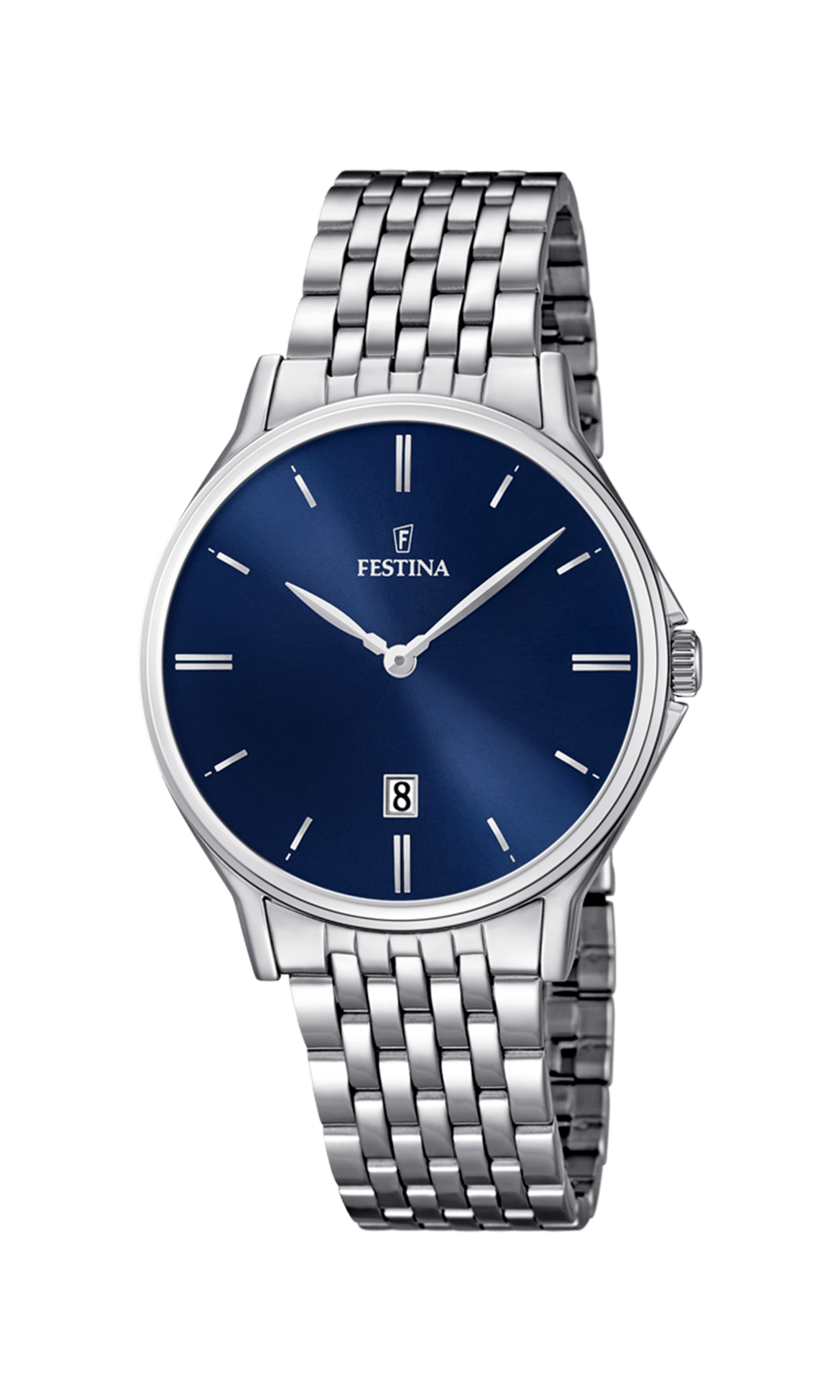 Montre Festina Classics F16744/3 Bleu, Bracelet Acier, Homme
