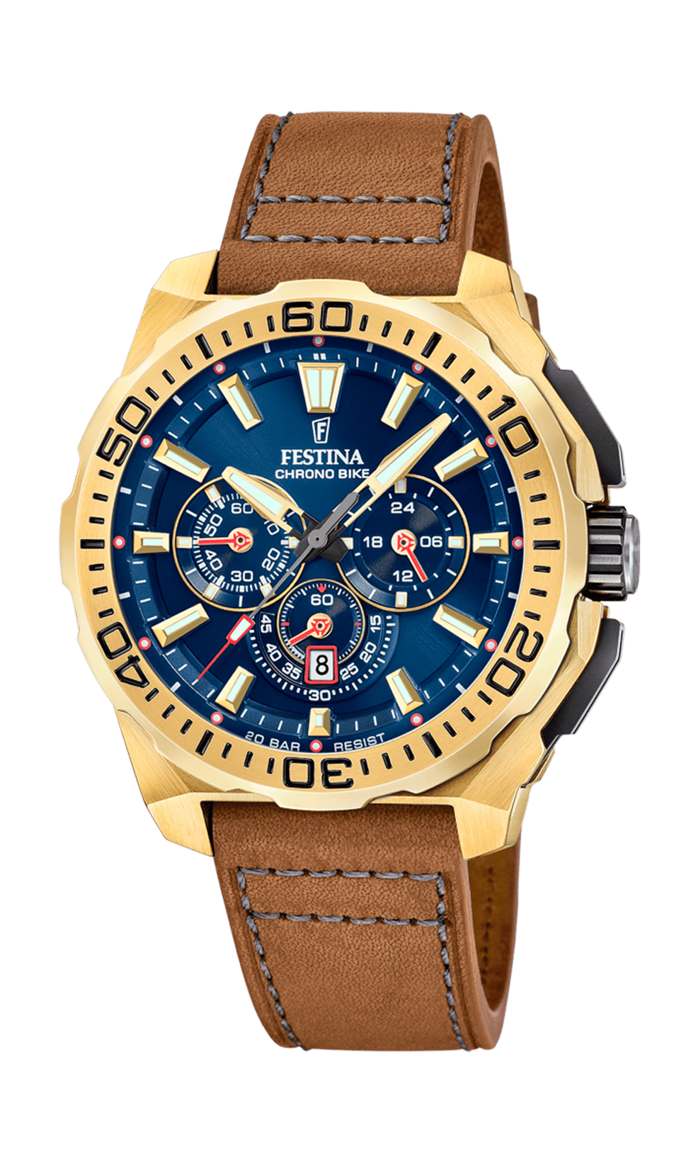 Montre Festina Chronobike F20728/1 Bleu, Bracelet Cuir, Homme