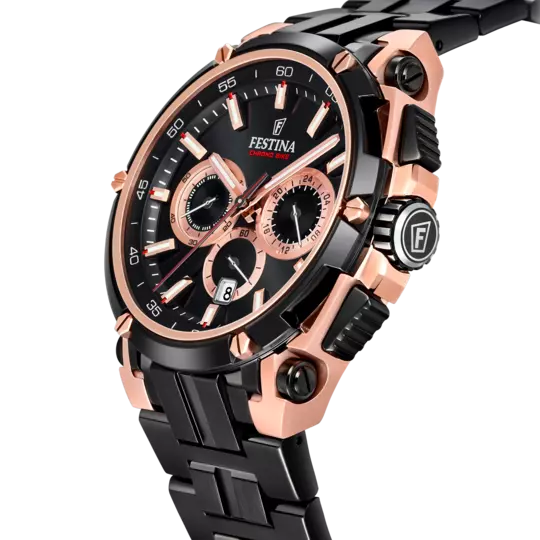 Montre Festina Chronobike F20329/1 Noir, Bracelet Acier, Homme