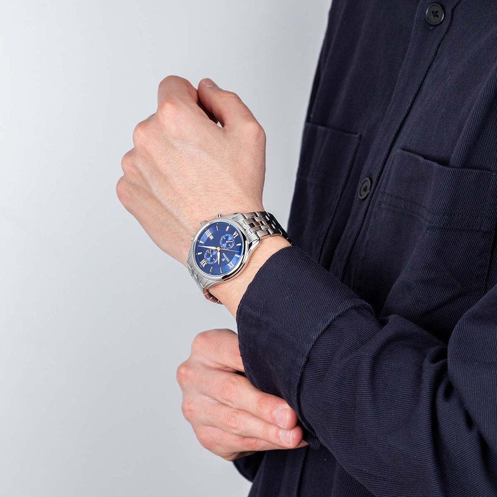 Montre Festina Chronograph F6854/6 Bleu, Bracelet Acier, Homme