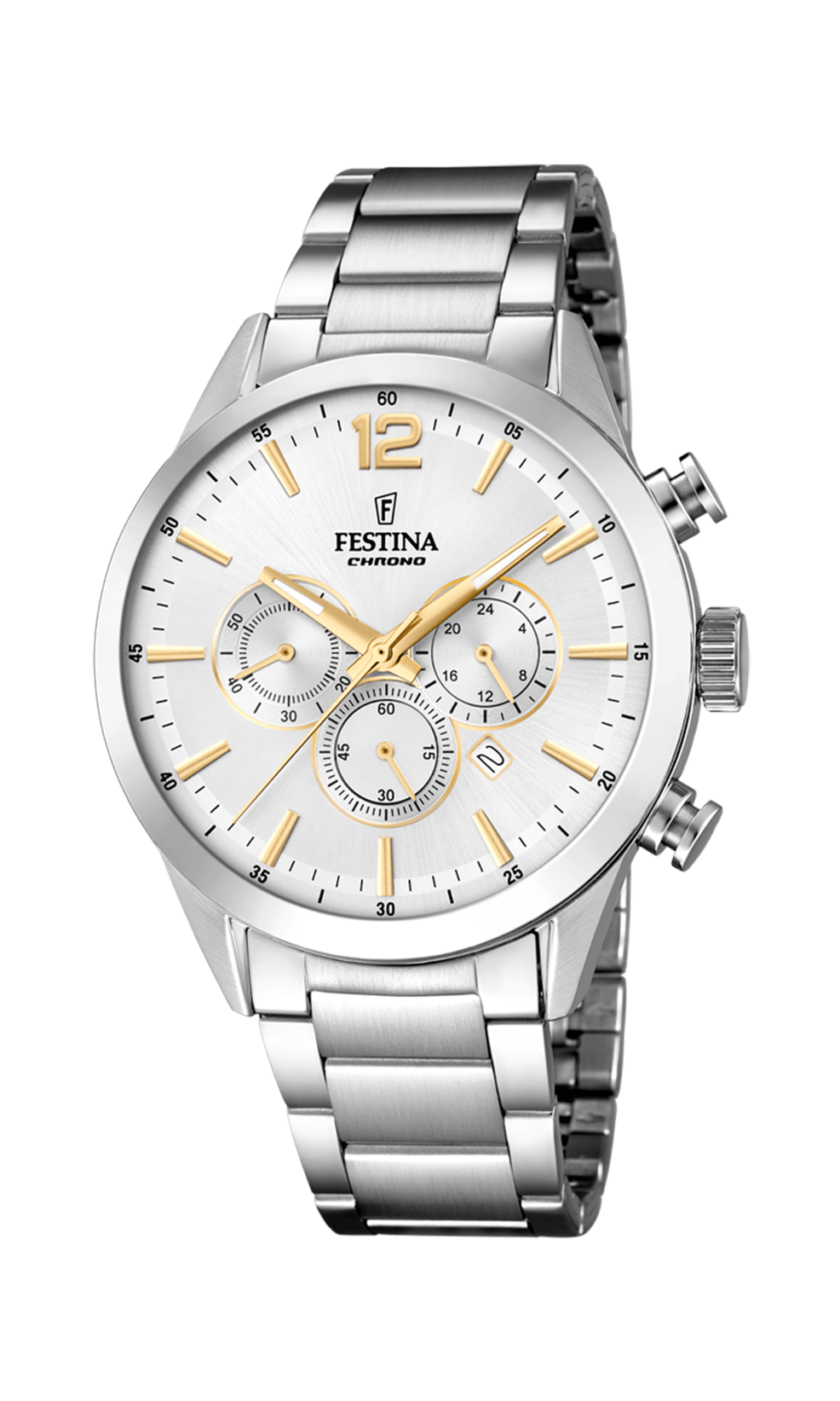 Montre Festina Chronograph F20343/1 Gris, Bracelet Acier, Homme