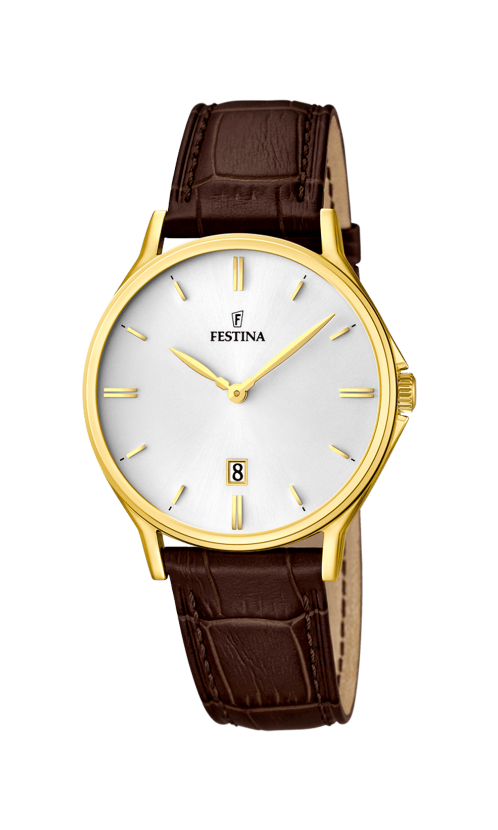 Montre Festina Classics F16747/1 Blanc, Bracelet Cuir, Homme
