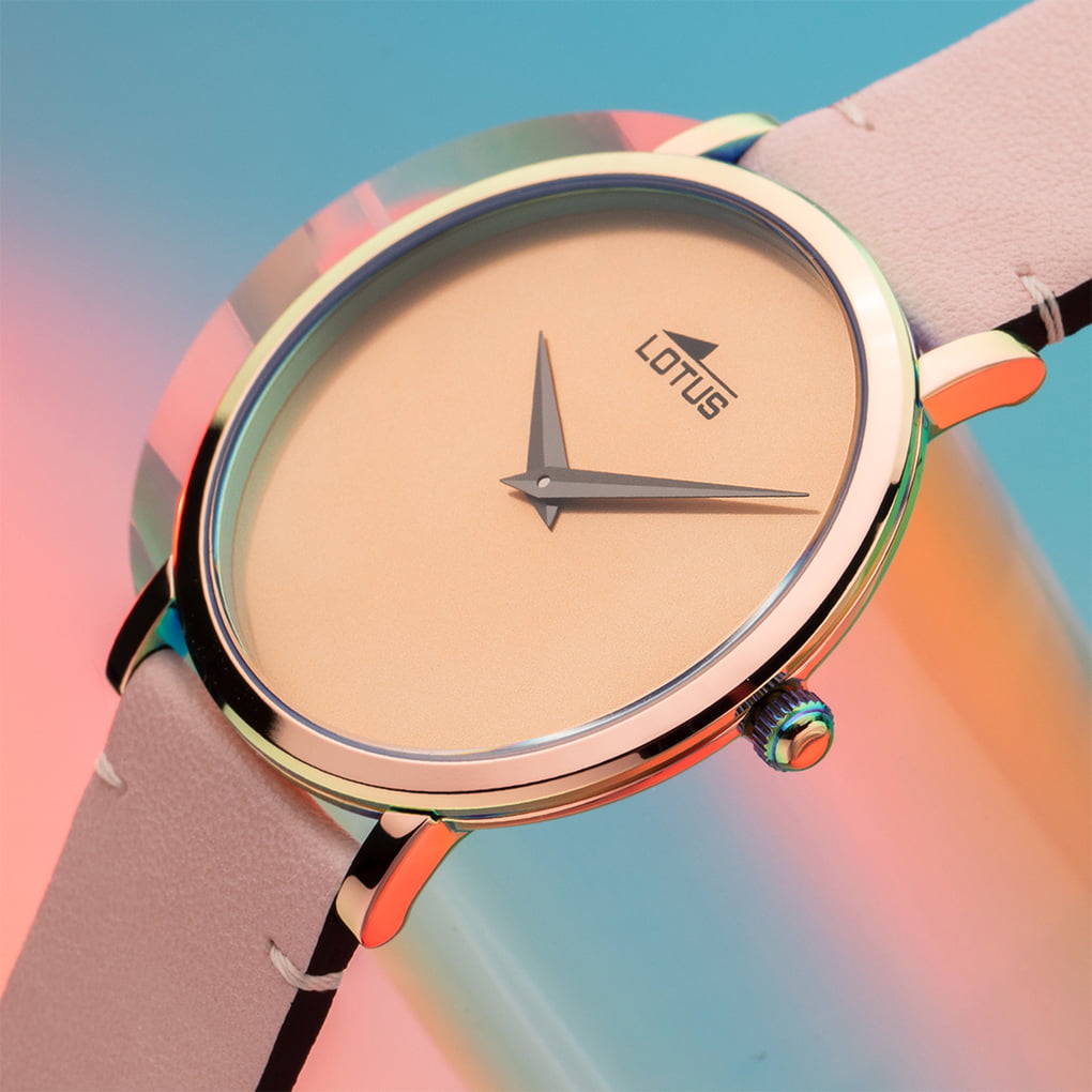 Montre Lotus Minimalist 18778/1 Rose, Bracelet Cuir, Femme