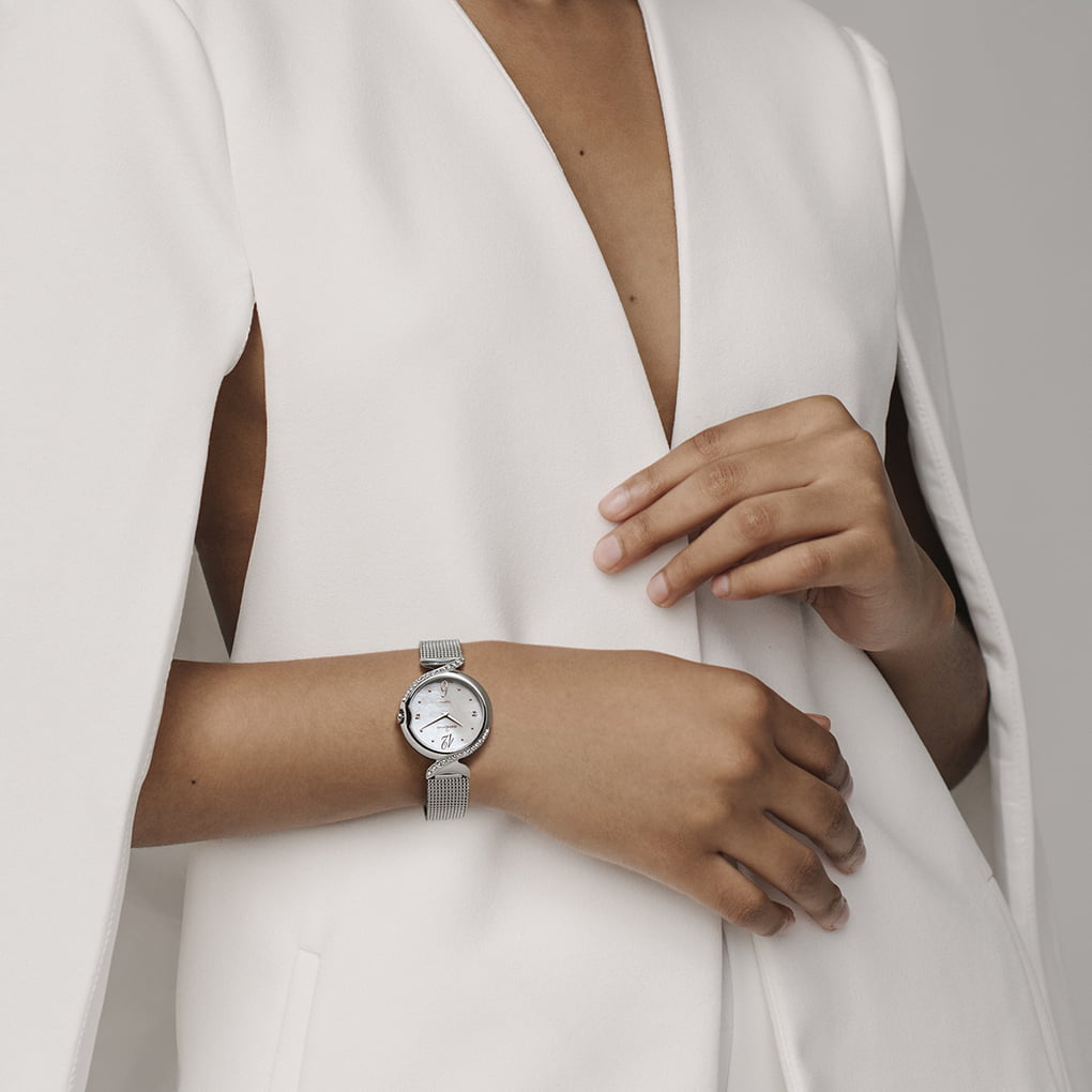 Montre Candino Lady Elegance C4611/1 Blanc, Bracelet Acier, Femme