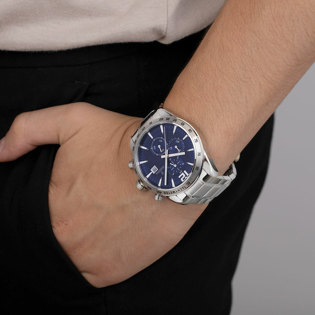 Montre Festina Classics F16759/3 Bleu, Bracelet Acier, Homme