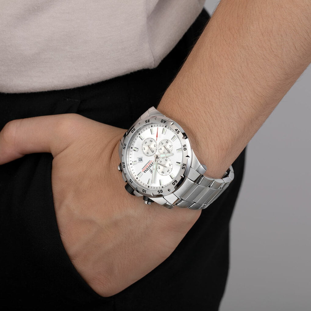 Montre Festina Chronograph F20463/1 Gris, Bracelet Acier, Homme