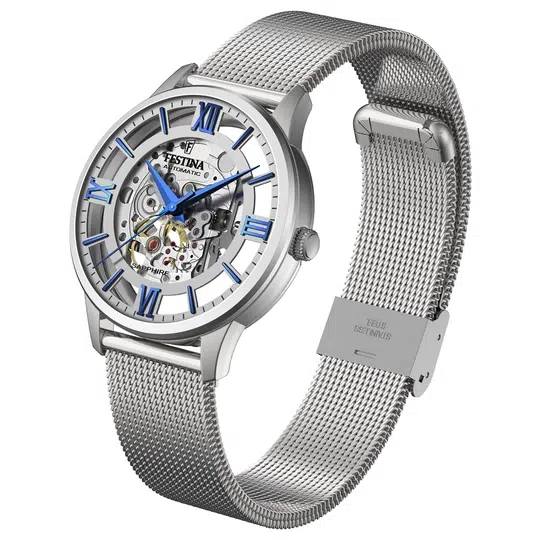 Montre Festina Automatic F20534/1 Gris, Bracelet Acier, Homme