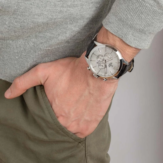 Montre Festina Chronograph F20542/1 Gris, Bracelet Cuir, Homme