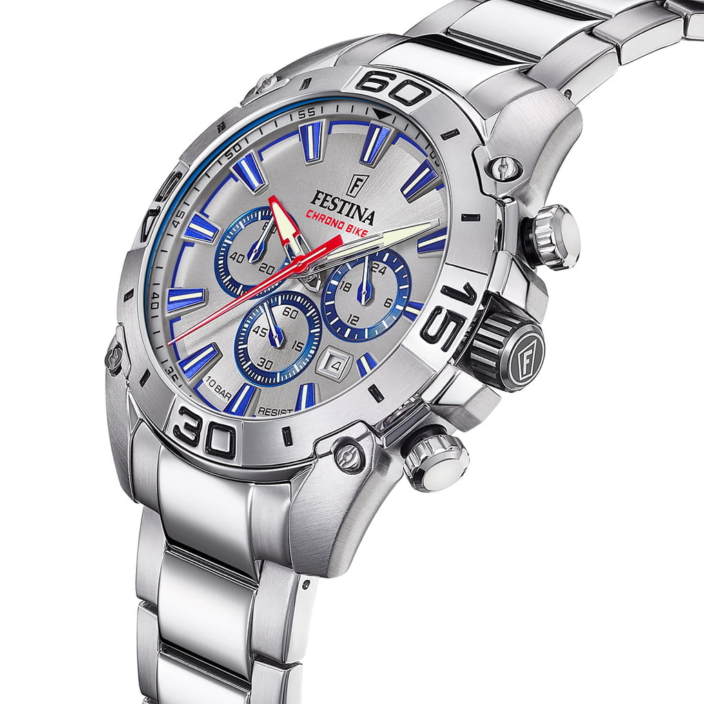 Montre Festina Chronobike F20543/1 Gris, Bracelet Acier, Homme