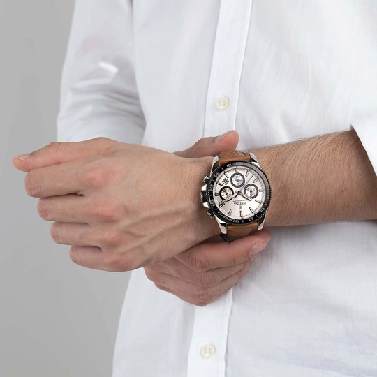 Montre Festina Chronograph F20561/1 Gris, Bracelet Cuir, Homme