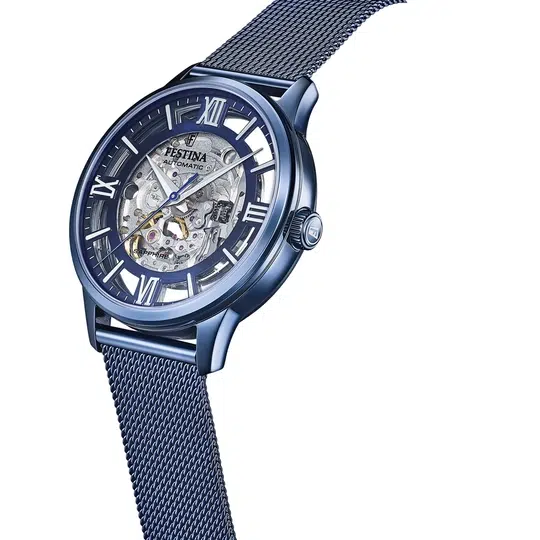 Montre Festina Automatic F20574/1 Bleu, Bracelet Acier, Homme