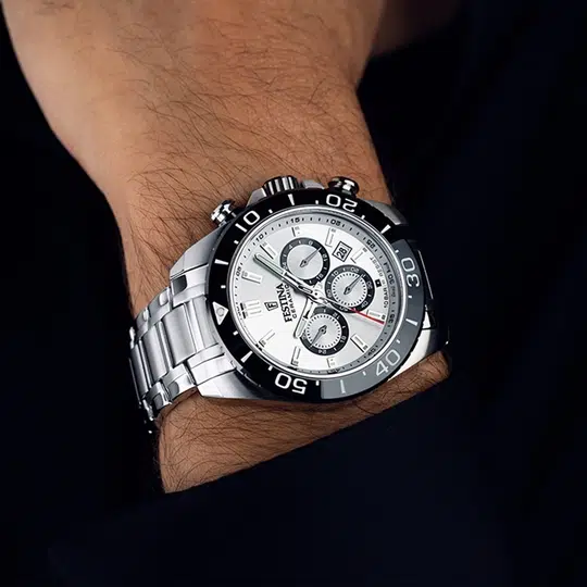 Montre Festina Ceramic F20575/1 Blanc, Bracelet Acier, Homme