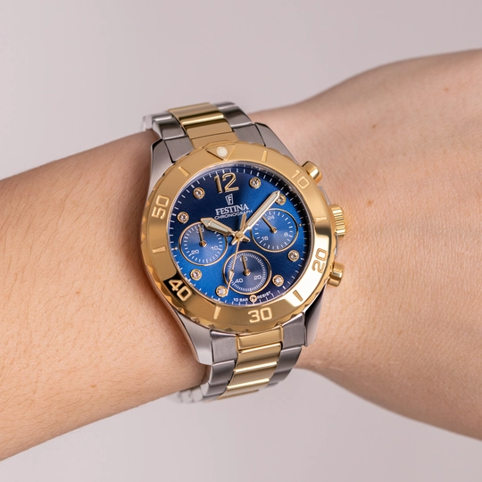 Montre Festina Boyfriend F20604/3 Bleu, Bracelet Acier, Femme