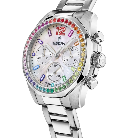 Montre Festina rainbow F20606/2 ivory, Bracelet Acier, Femme