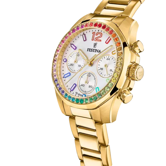 Montre Festina Boyfriend F20609/2 Blanc, Bracelet Acier, Femme