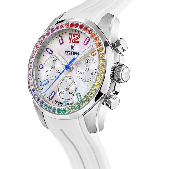 Montre Festina rainbow F20610/2 ivory, Bracelet Caoutchouc, Femme