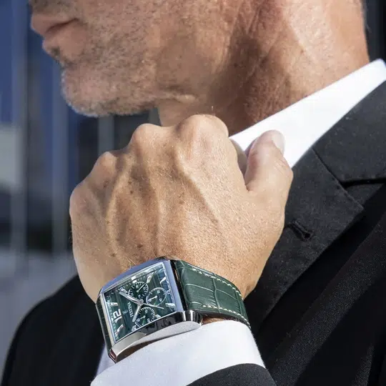 Montre Festina On the Square F20636/1 Gris, Bracelet Cuir, Homme