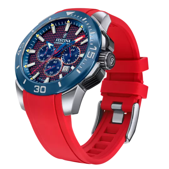 Montre Festina Chronobike F20642/2 Rouge, Bracelet Caoutchouc, Homme