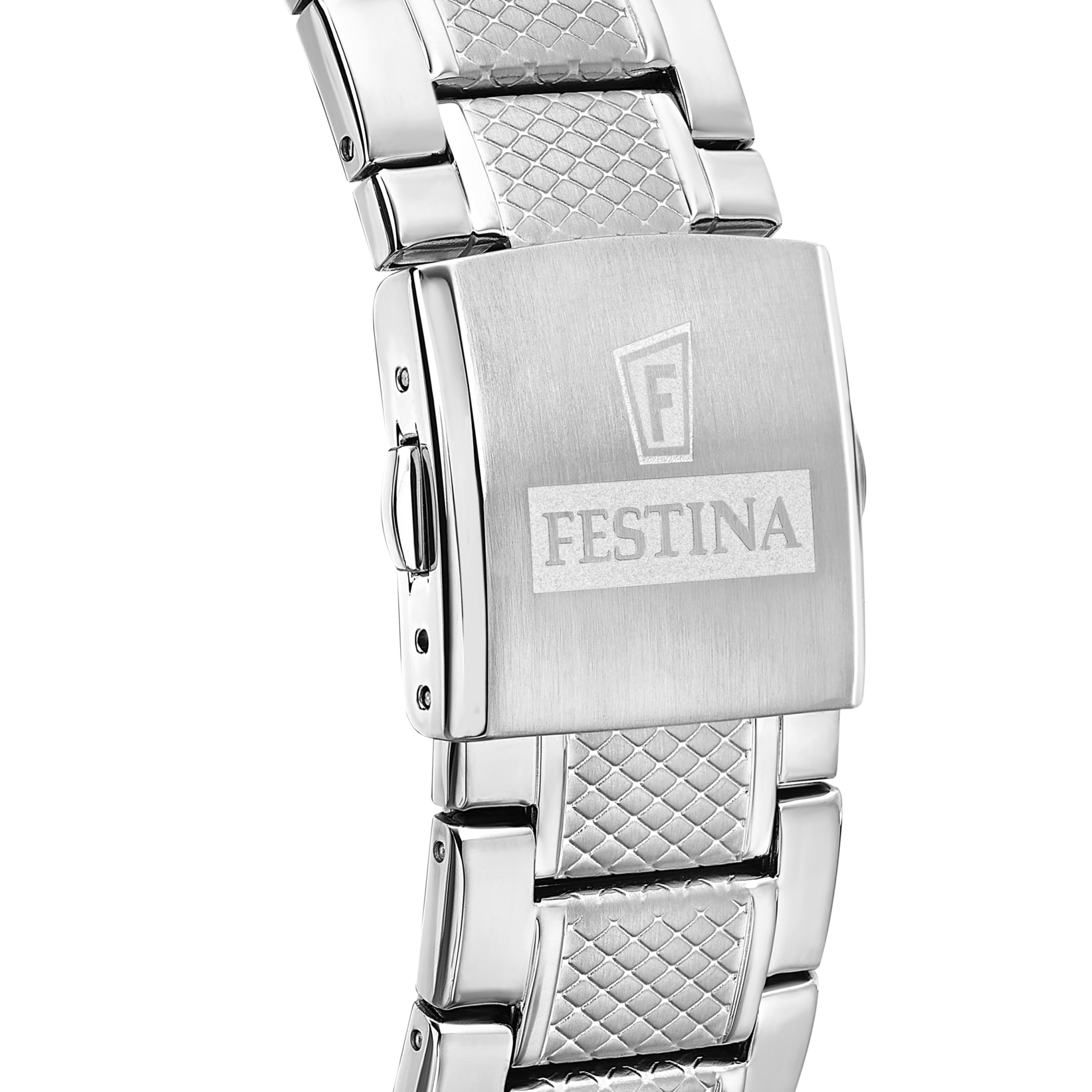 Montre Festina Chronograph F20668/1 Blanc, Bracelet Acier, Homme